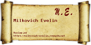 Milkovich Evelin névjegykártya