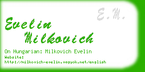 evelin milkovich business card